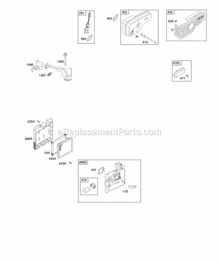 Air Cleaner Exhaust System Governor Spring Diagram and Parts List for  Briggs and Stratton Engine